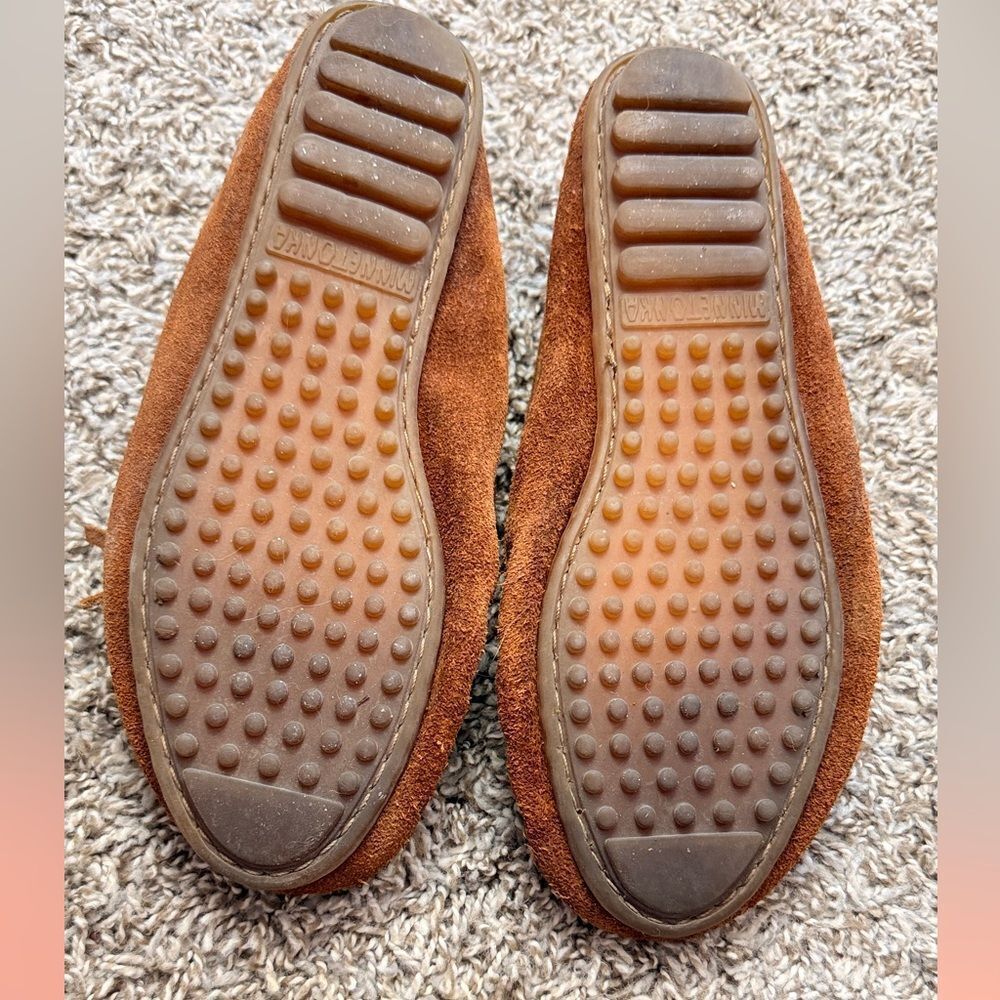 Minnetonka Suede Aztec Brown Aztec Moccasins - Picture 4 of 5